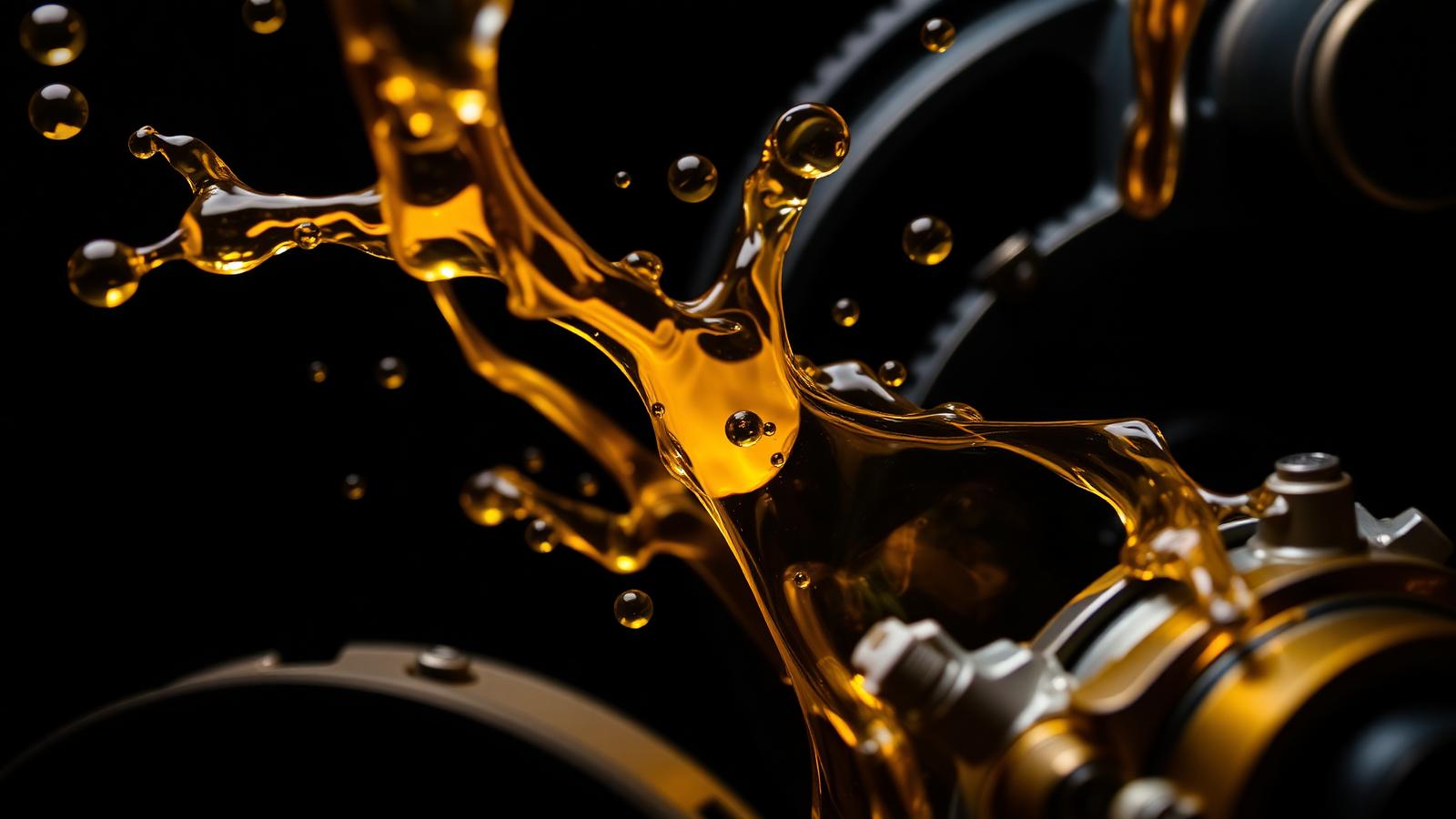Golden oil splash